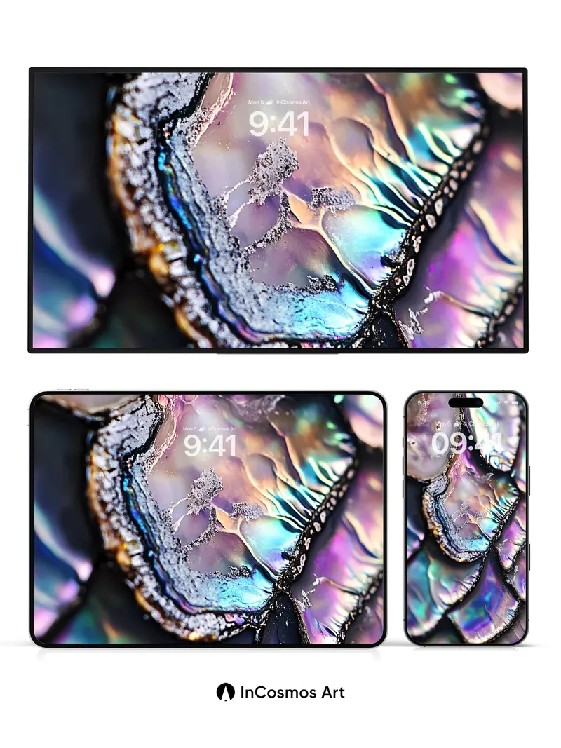 Iridescent Depths Wallpaper with Living Light