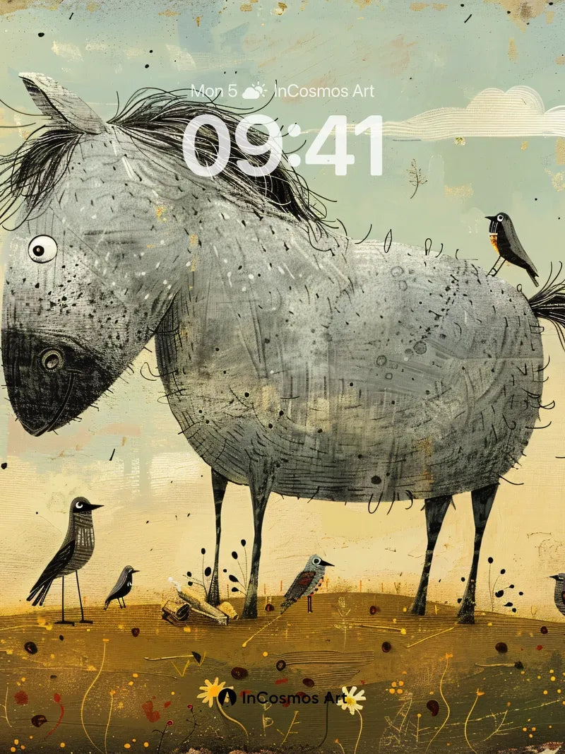 Whispering Horses Wallpaper with Feathered Shadows wallpaper for iPhone, iPad & Mac