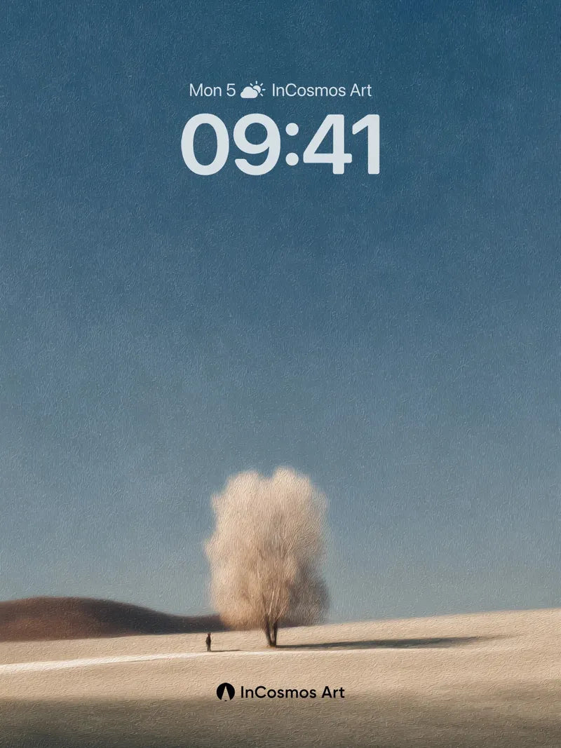 Solitary Tree in Misty Landscape Wallpaper wallpaper for iPhone, iPad & Mac