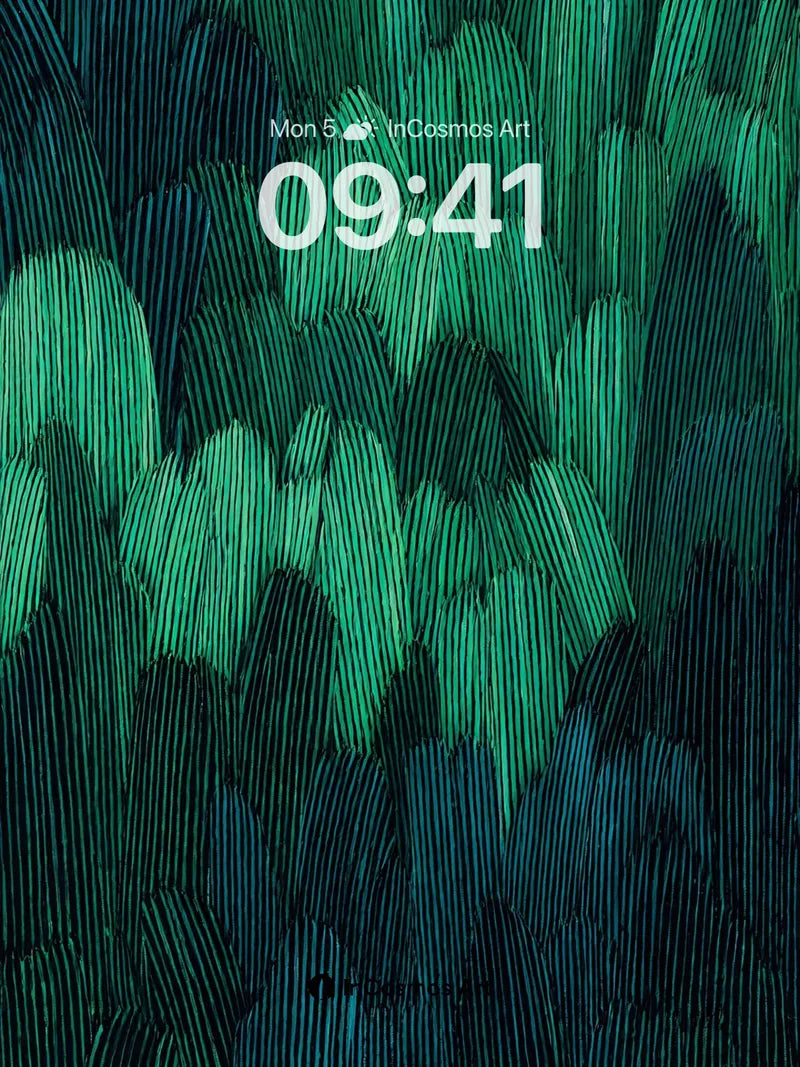 Emerald Brushstroke Wallpaper with Vertical Rhythm wallpaper for iPhone, iPad & Mac