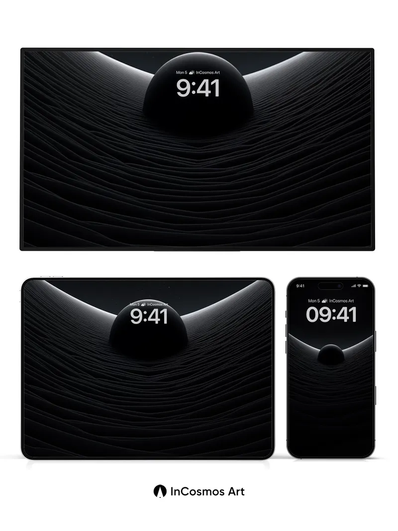 Void Sphere Wallpaper with Cosmic Ripples