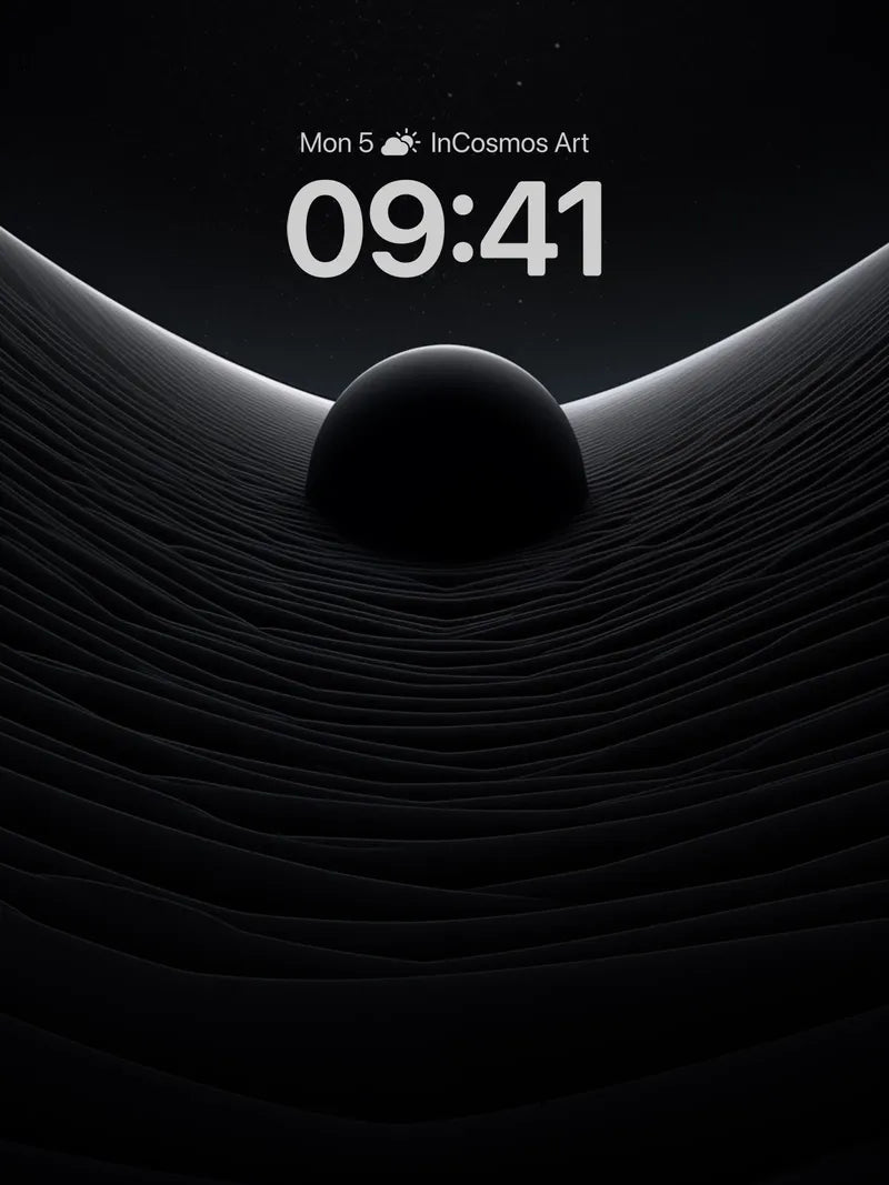 Void Sphere Wallpaper with Cosmic Ripples