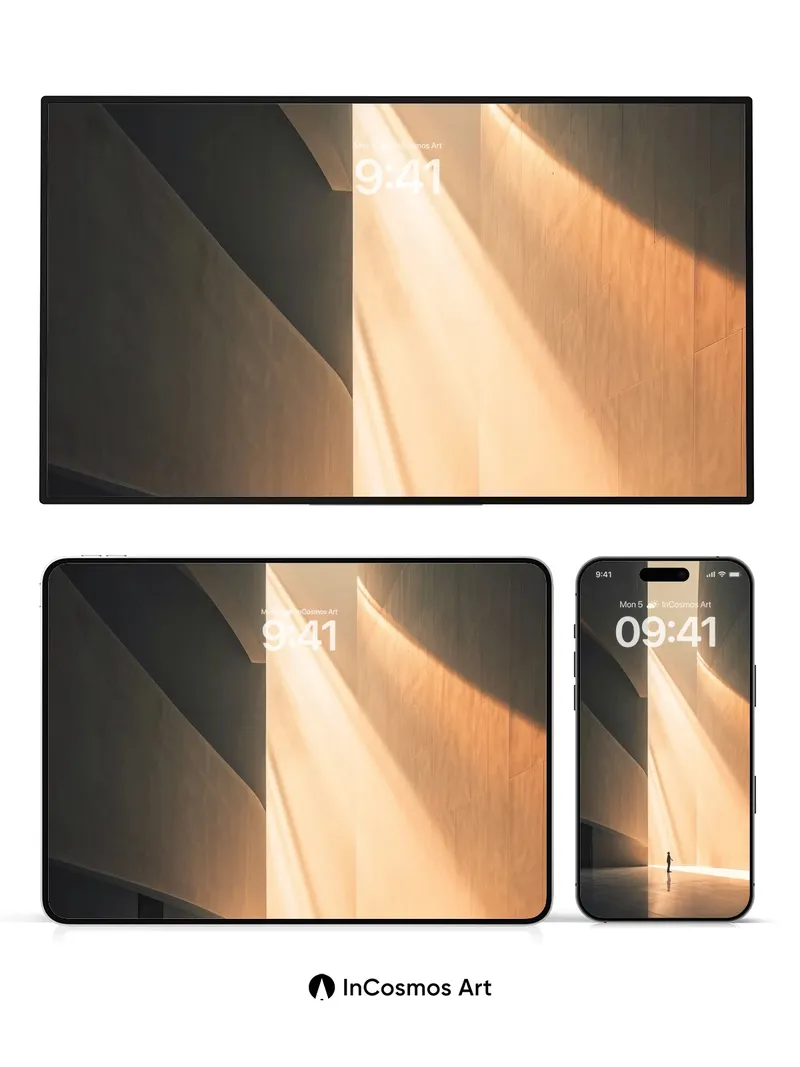 Golden Hush Wallpaper with Architectural Light