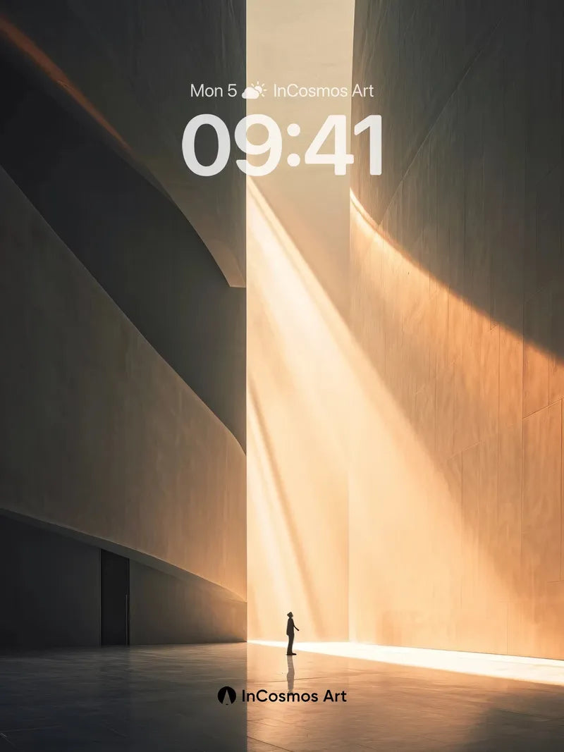 Golden Hush Wallpaper with Architectural Light