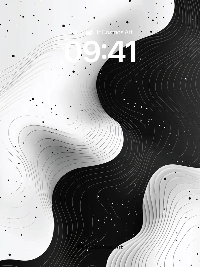 Silent Contour Wallpaper with Cosmic Dots