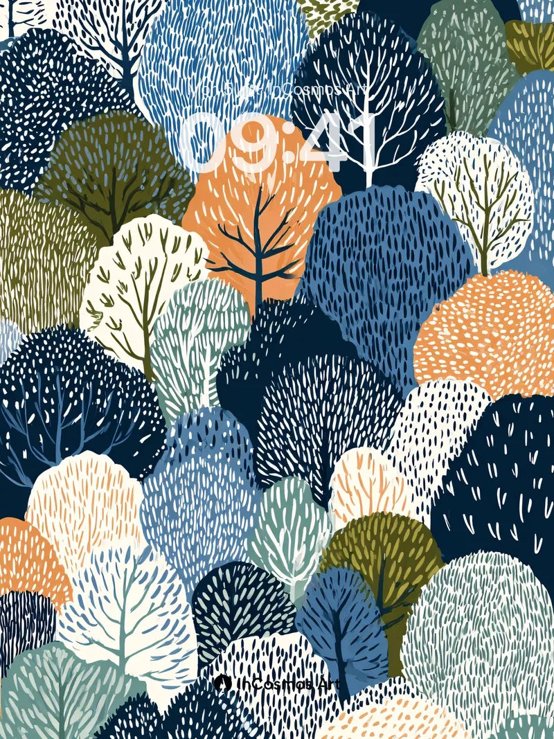 Whispering Canopy Wallpaper with Dotted Leaves wallpaper for iPhone, iPad & Mac