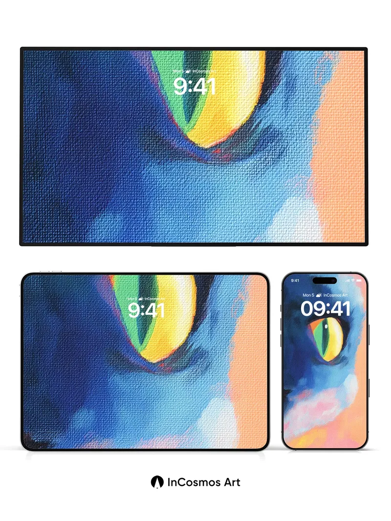 Electric Gaze Wallpaper with Living Colors