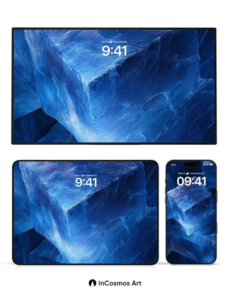 Frostbound Cube Wallpaper with Ethereal Glow