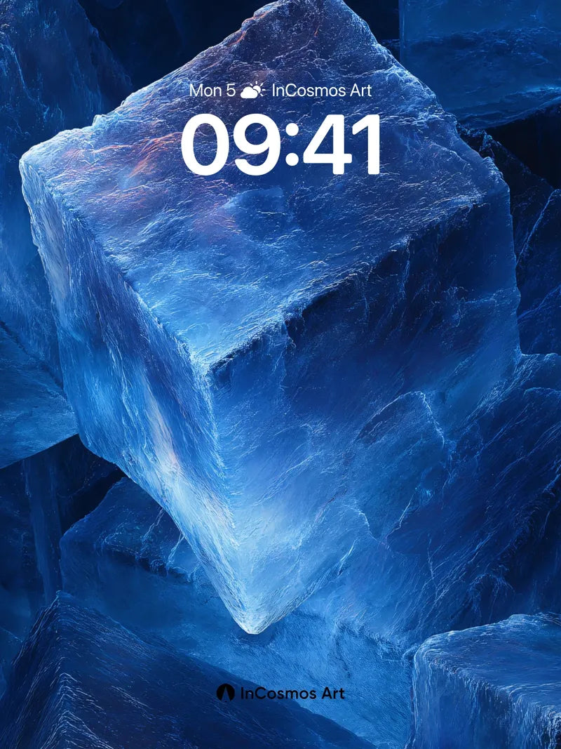 Frostbound Cube Wallpaper with Ethereal Glow