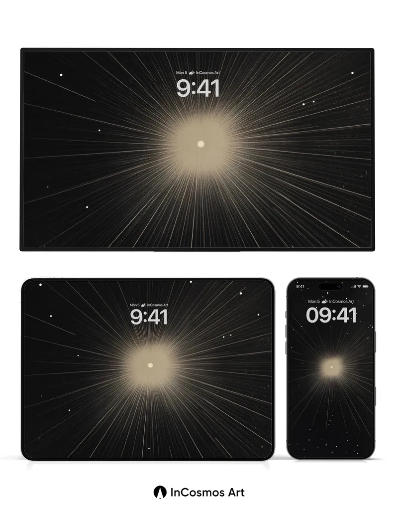 Cosmic Burst Wallpaper with Radiant Lines