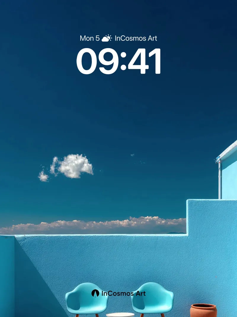 Serene Skyline Wallpaper with Turquoise Embrace