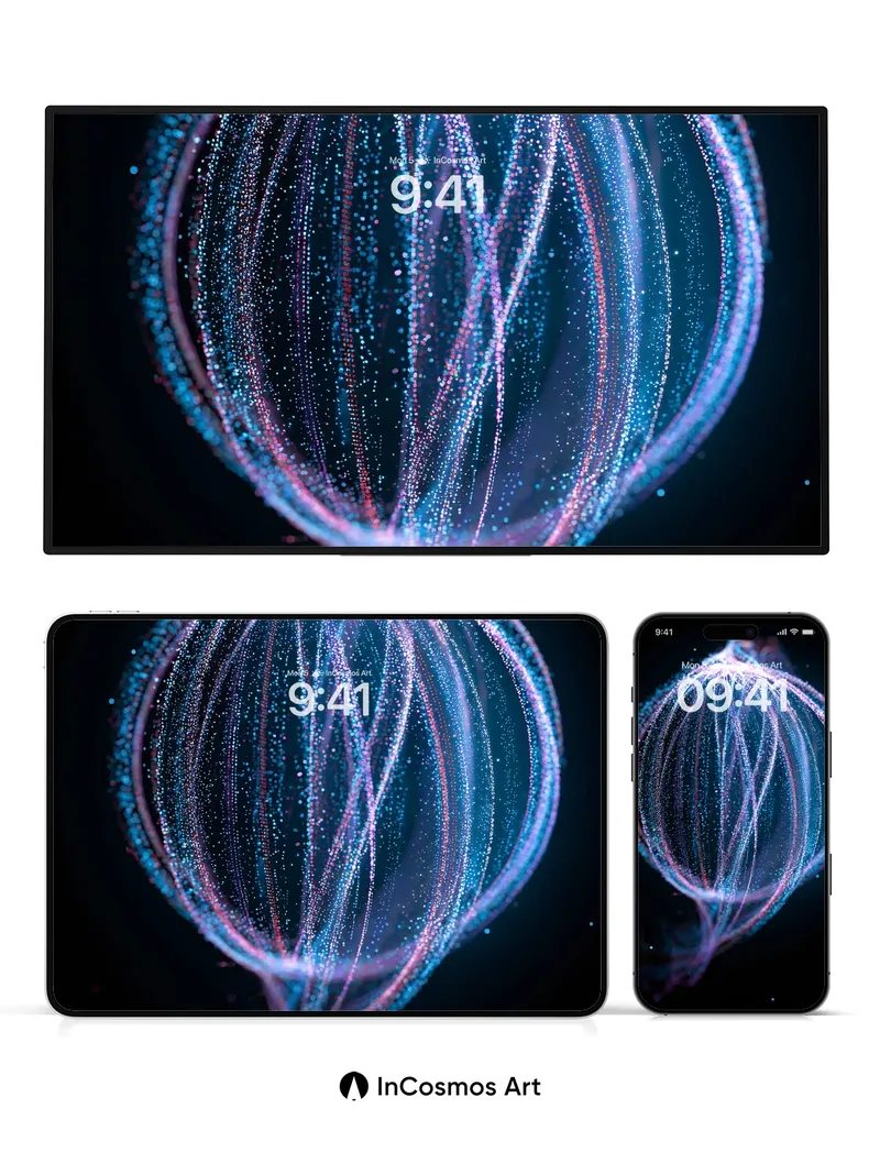 Luminous Orb Wallpaper with Cosmic Threads