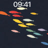 Minimalist Schooling Fish Obsidian Background