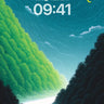 Serenity Valley Wallpaper with Crescent Moon Glow wallpaper for iPhone, iPad & Mac