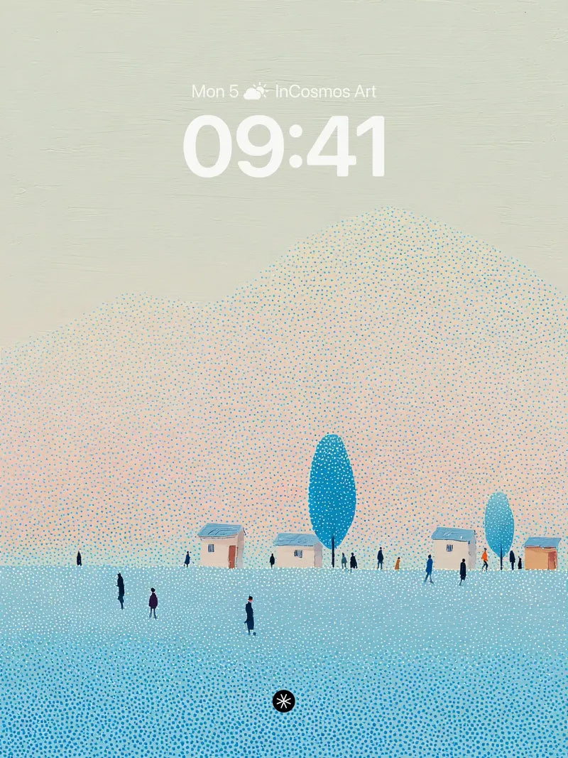 Serene Horizon Dot-Matrix Wallpaper wallpaper for iPhone, iPad & Mac