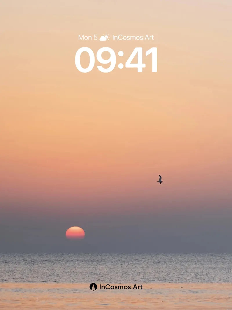 Serenity Horizon Wallpaper with Solitary Flight