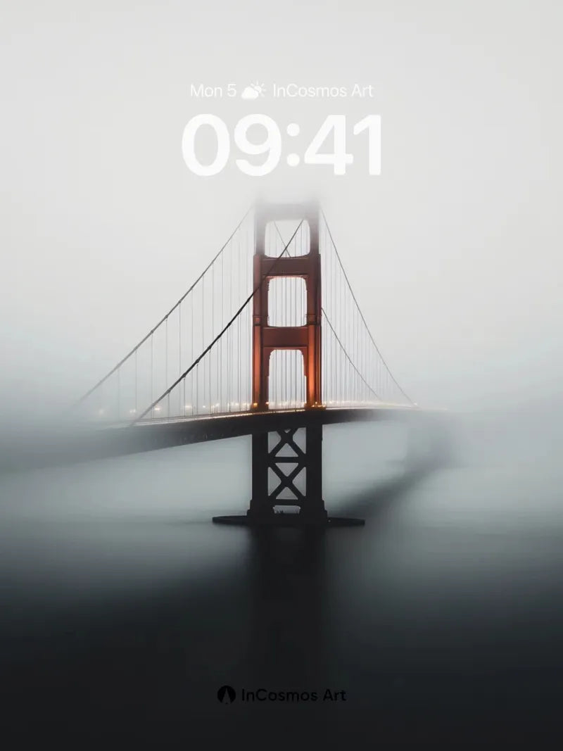 Fog-Drifted Bridge Wallpaper with Ethereal Silence