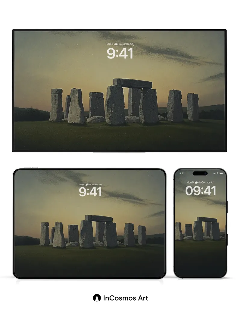 Stonehenge Whisper Wallpaper with Dusk Light