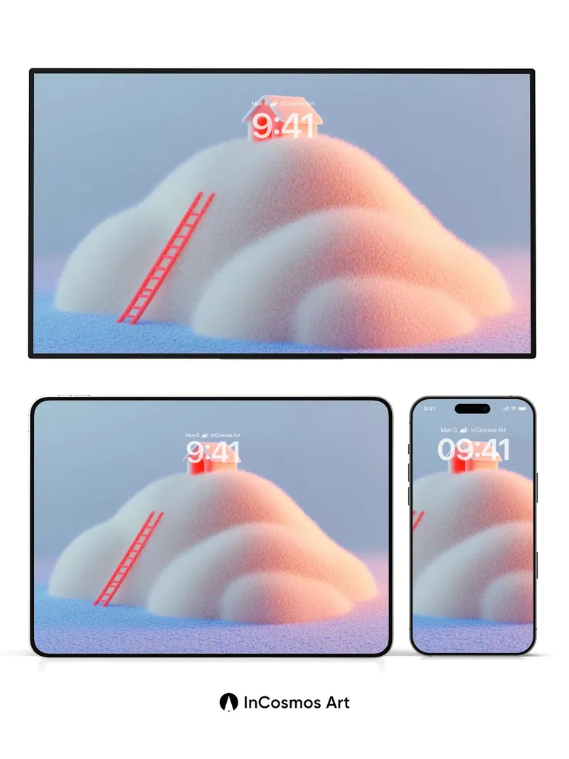 Soft Horizon Wallpaper with Cloud Cottage