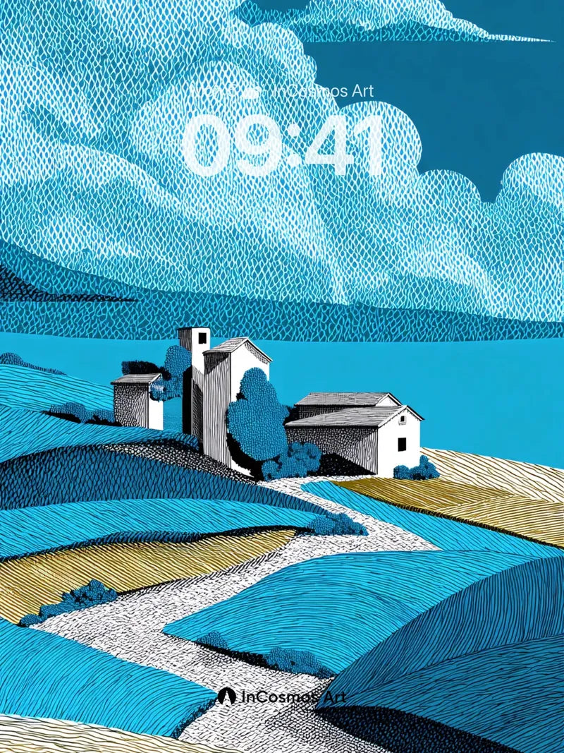 Serenity Ridge Wallpaper with Textured Fields