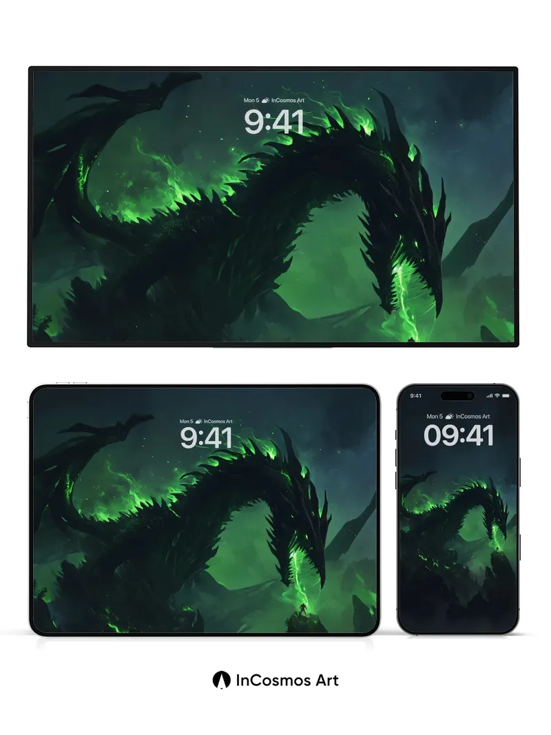 Ethereal Dragon Wallpaper with Venomous Light