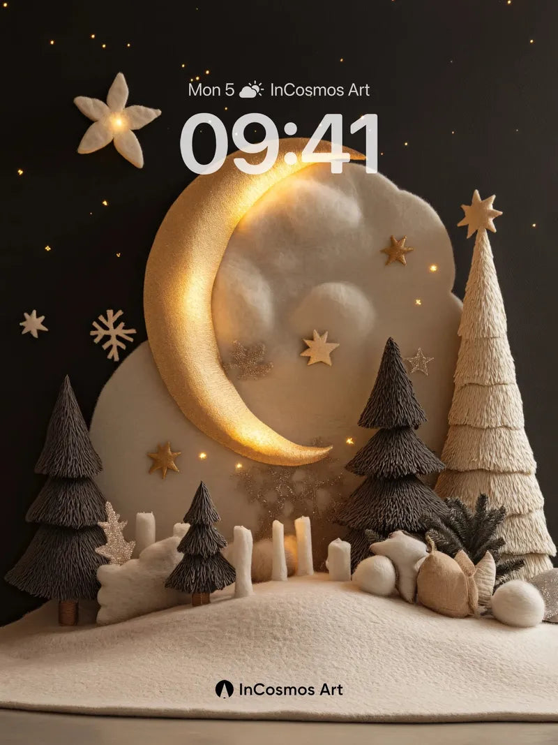 Luminous Moonlit Forest Wallpaper with Soft Textures