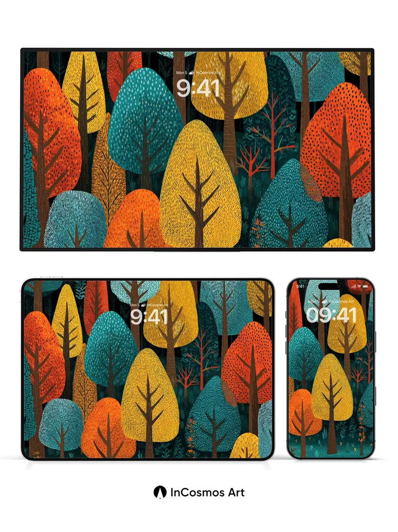 Whispering Forest Wallpaper with Textured Canopy