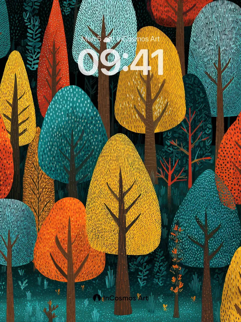 Whispering Forest Wallpaper with Textured Canopy wallpaper for iPhone, iPad & Mac