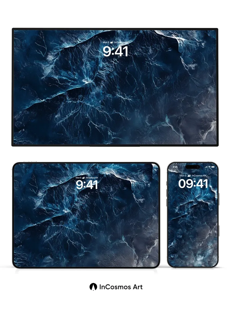 Frostvein Abyss Wallpaper with Crystalline Veins