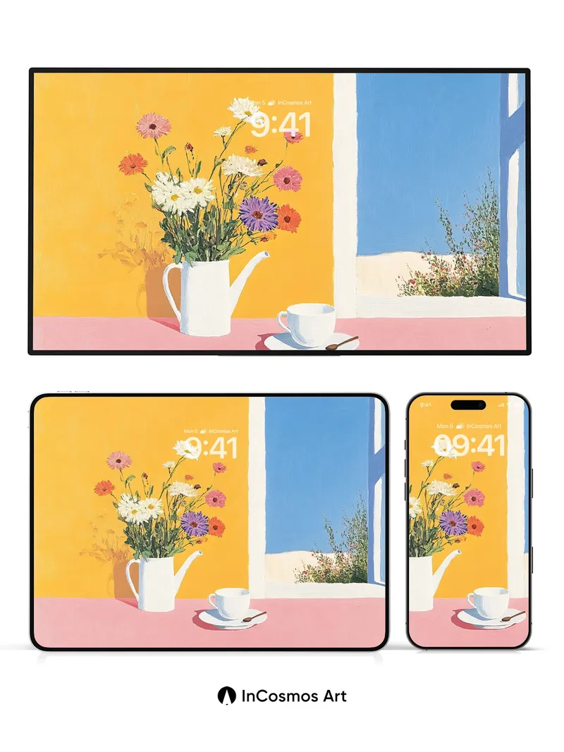 Sunlit Stillness Wallpaper with Window Light