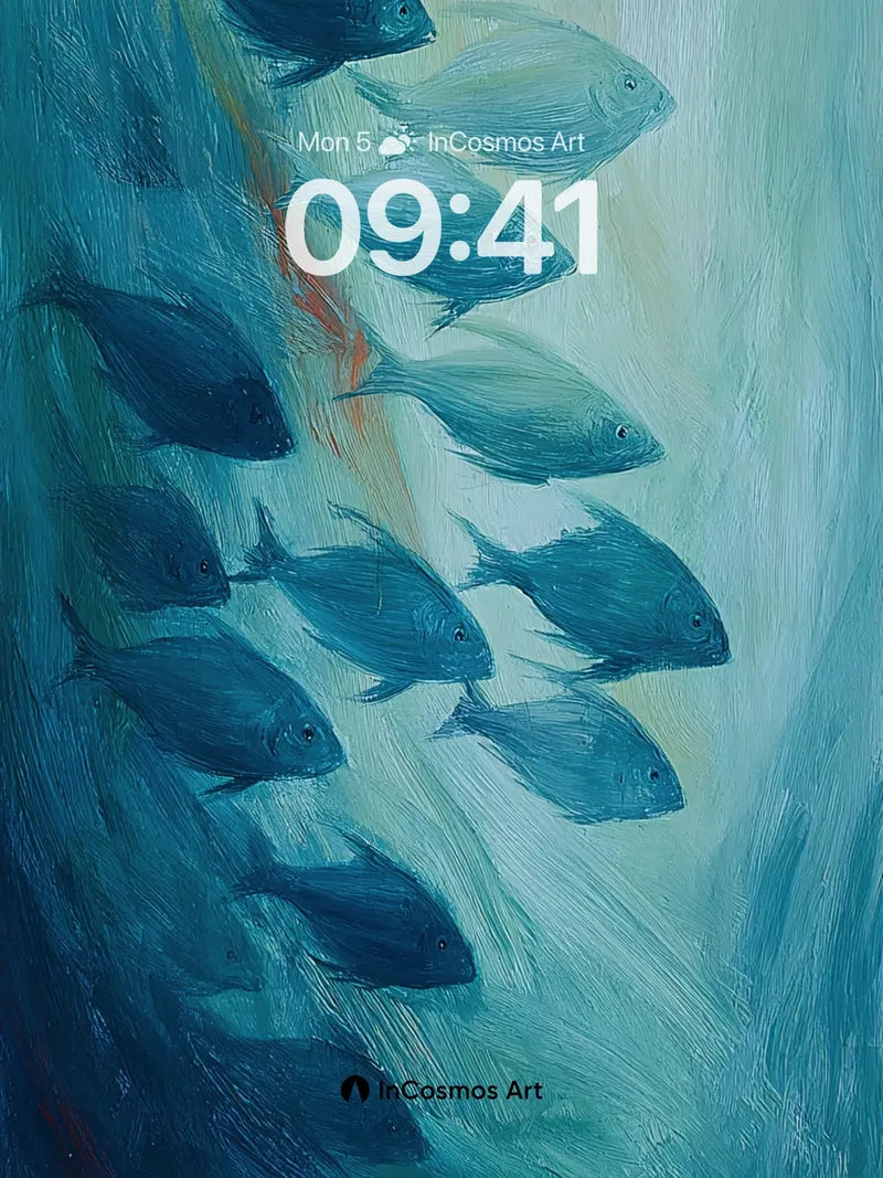 Sapphire Current Wallpaper with Flickering Depths