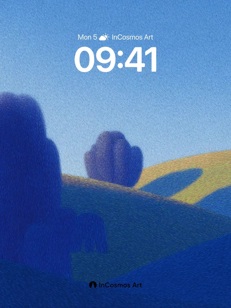 Serenity Ridge Wallpaper with Shadowed Silhouettes