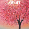 Serenity Cherry Tree Wallpaper with Moonlit Ride wallpaper for iPhone, iPad & Mac
