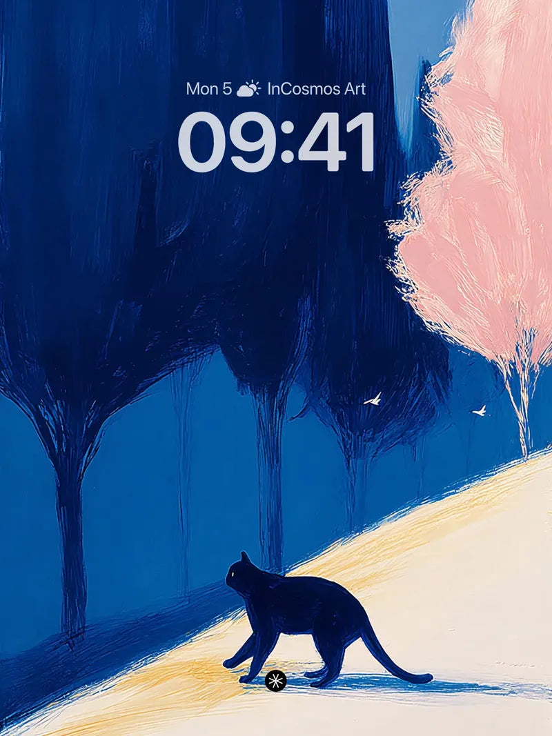 Midnight Feline Journey Wallpaper wallpaper for iPhone, iPad & Mac
