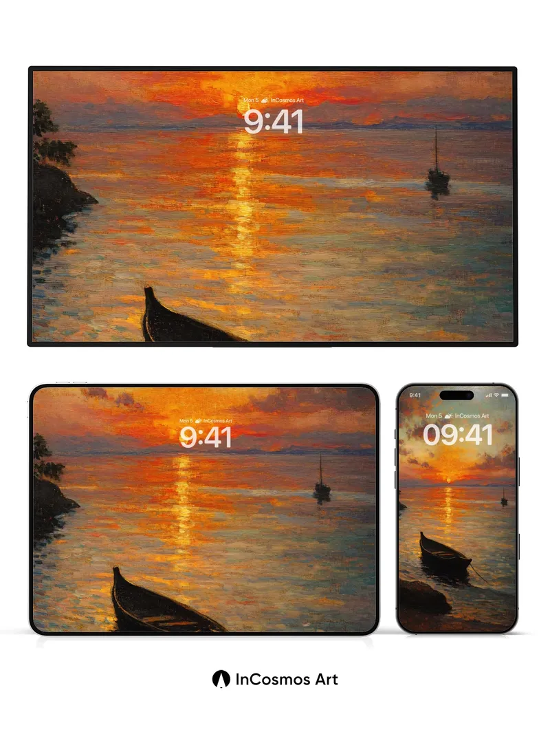 Crimson Hush Wallpaper with Drowned Light