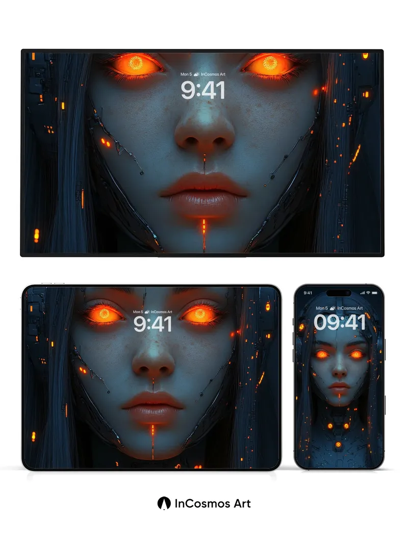 Neon Pulse Wallpaper with Circuit Veins