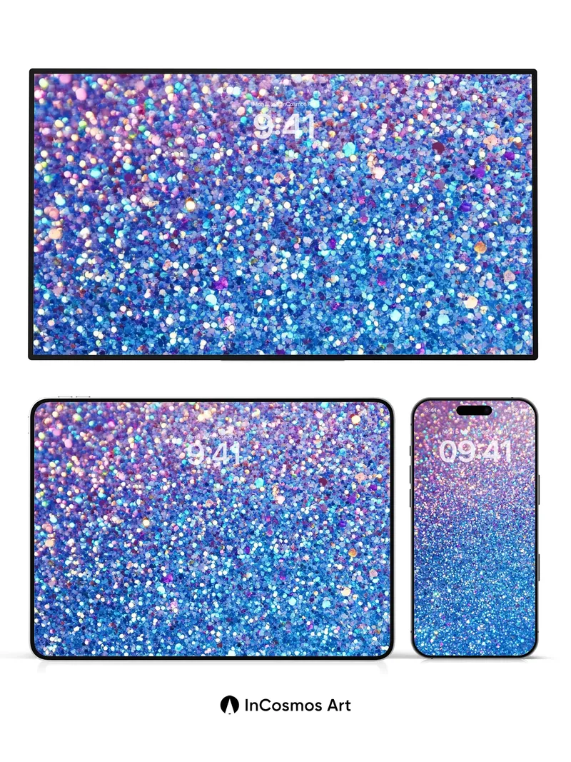 Cosmic Sparkle Wallpaper with Iridescent Depth