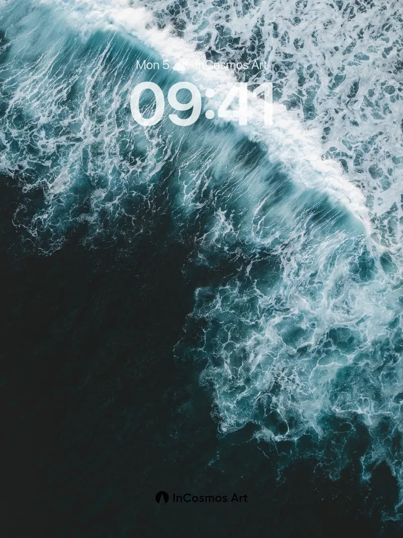 Turbulent Edge Wallpaper with Foaming Crest