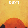 Serenity Sunset Wallpaper with Silhouetted Sea wallpaper for iPhone, iPad & Mac