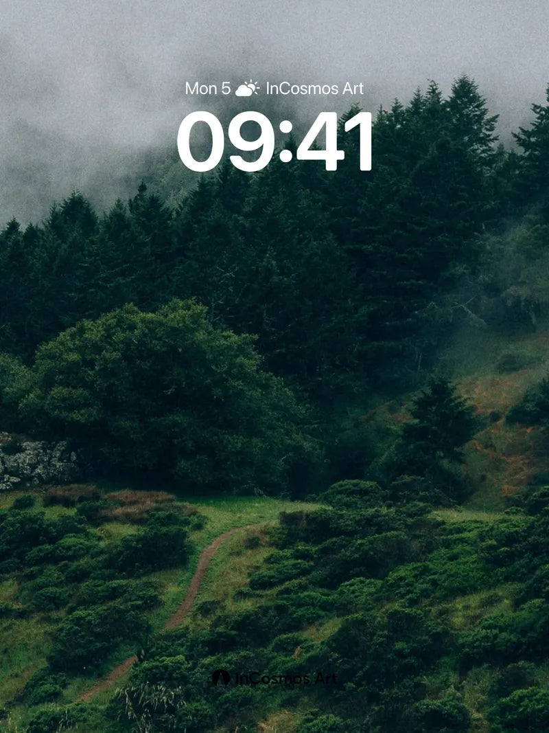 Misty Grove Wallpaper with Whispering Trails