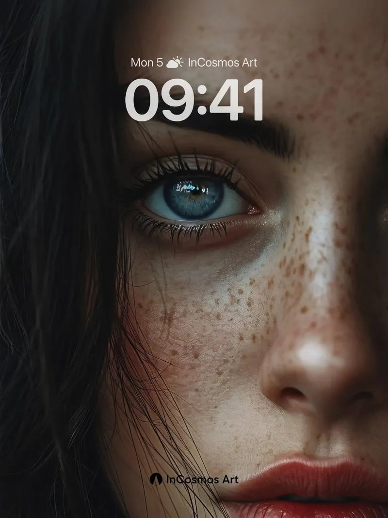 Freckled Light Wallpaper with Azure Gaze wallpaper for iPhone, iPad & Mac