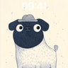 Whimsical Pug Wallpaper with Hat and Ink Lines wallpaper for iPhone, iPad & Mac