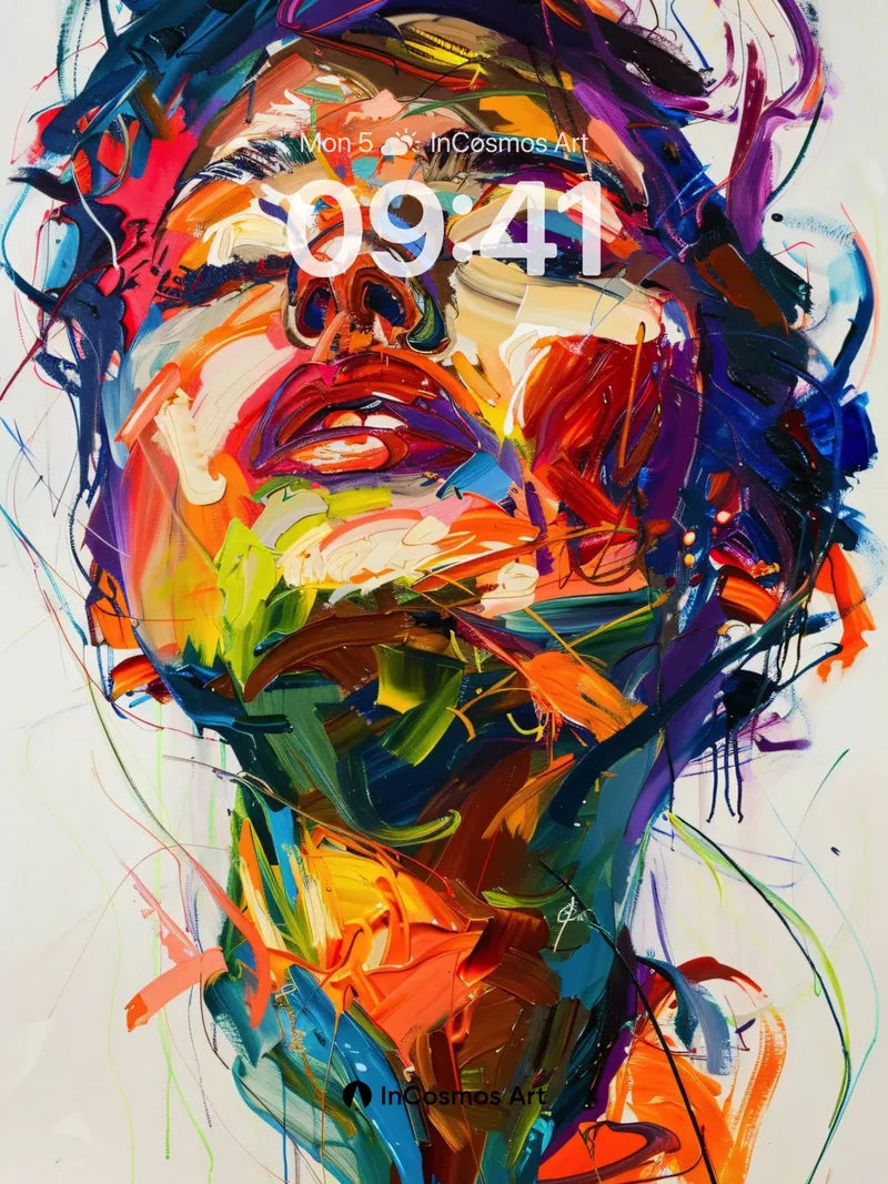 Chromatic Pulse Wallpaper with Electric Brushstrokes wallpaper for iPhone, iPad & Mac