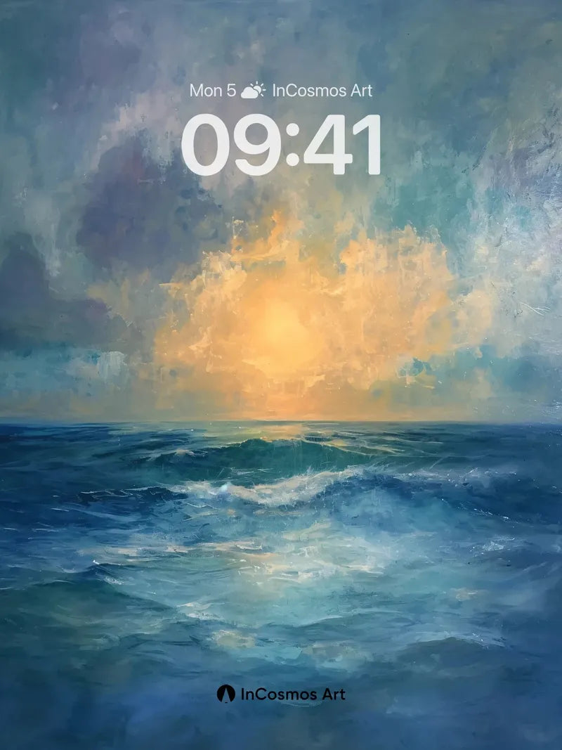 Stormlight Ocean Wallpaper with Golden Break