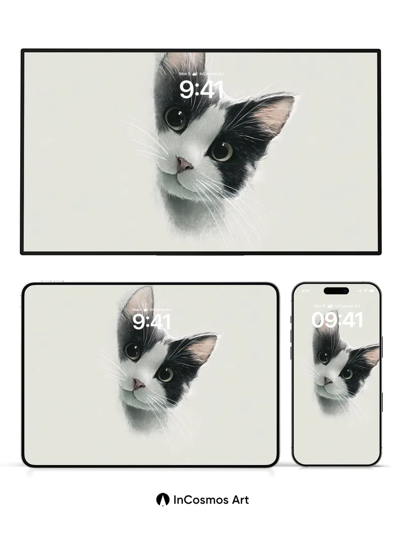 Whispering Feline Wallpaper with Soft Gaze