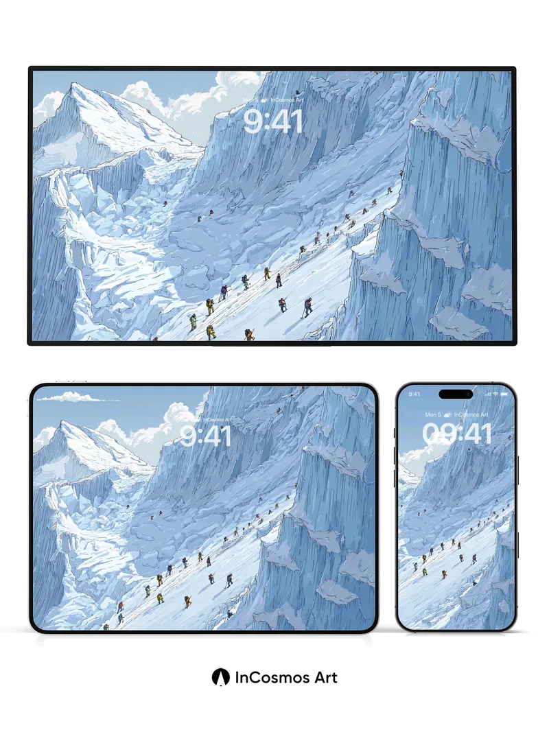 Frozen Ascent Wallpaper with Alpine Echoes