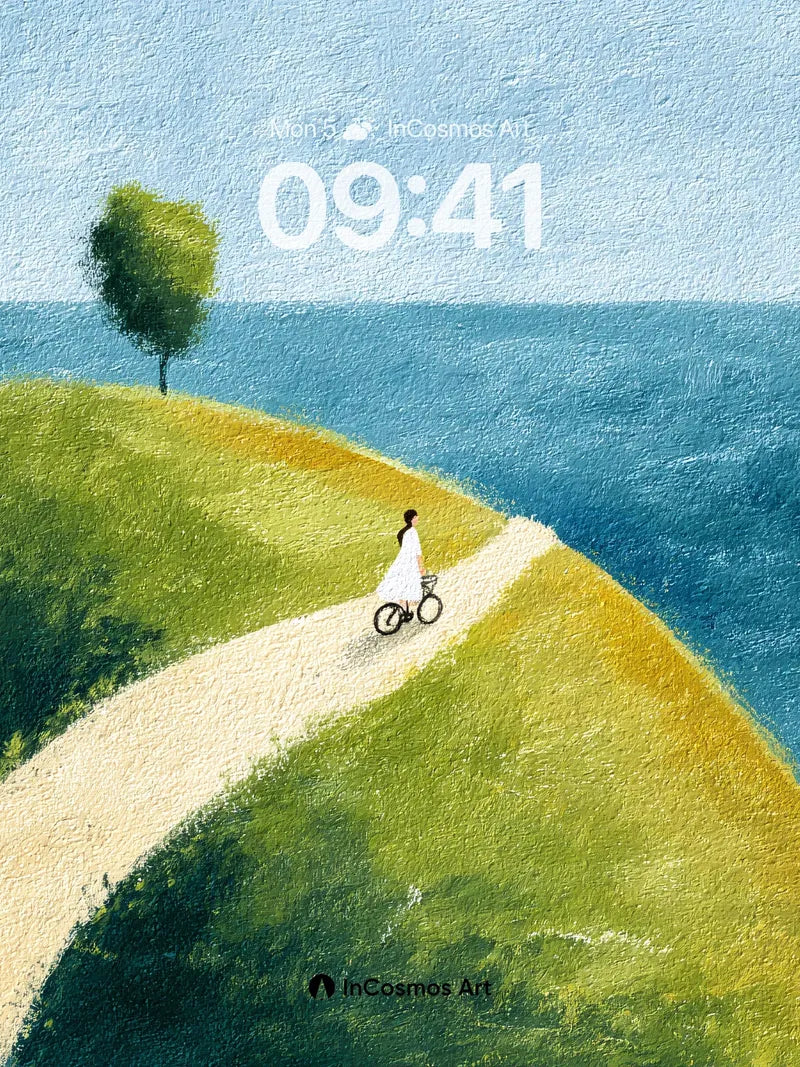 Serenity Path Wallpaper with Coastal Whisper