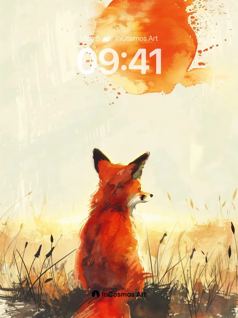 Autumn Hush Wallpaper with Fox and Sunspot