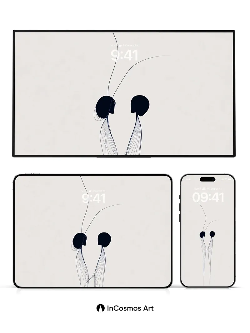 Silent Embrace Wallpaper with Whispering Lines