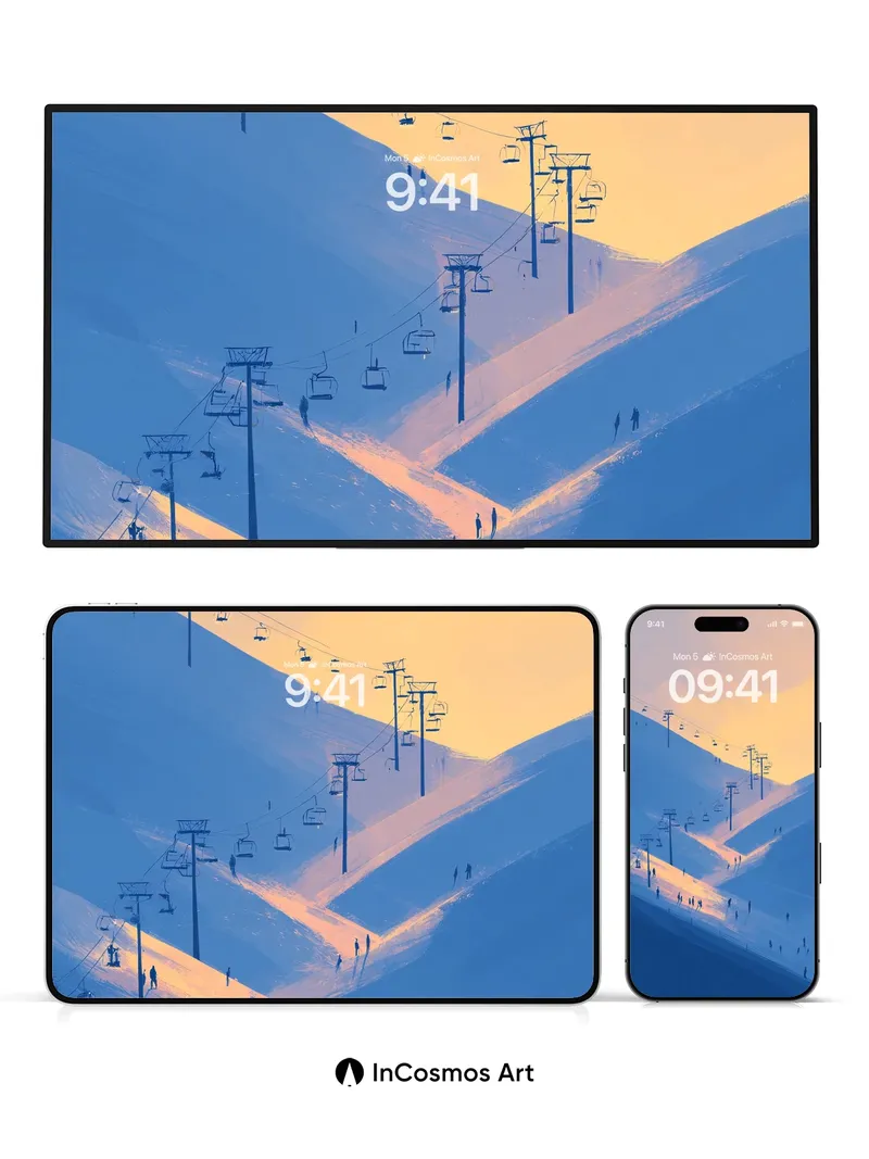 Golden Hush Wallpaper with Silent Slopes